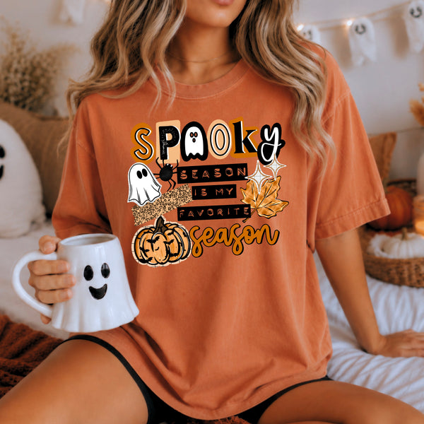 DTF Full Color TShirt Transfer - Spooky Season Is My Favorite (Black or White)