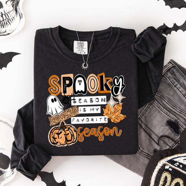 DTF Full Color TShirt Transfer - Spooky Season Is My Favorite (Black or White)