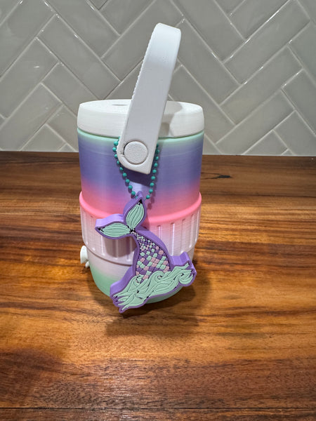 Can Cooler & Can Opener Keychain Combo - Ombre Mermaid