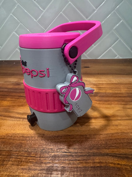 Can Cooler & Can Opener Keychain Combo - Pink Diet P