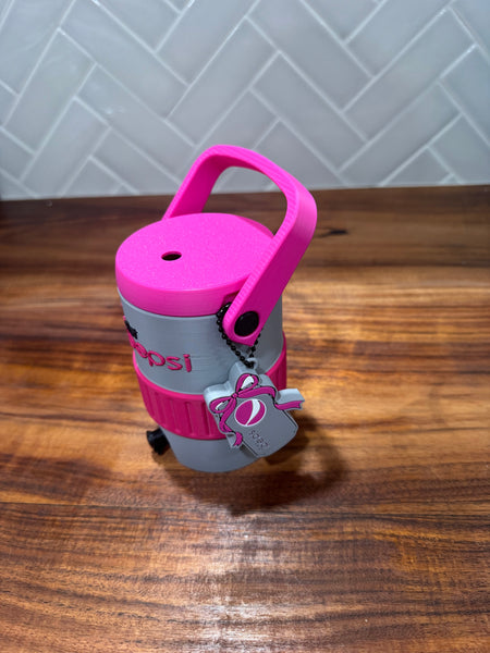 Can Cooler & Can Opener Keychain Combo - Pink Diet P