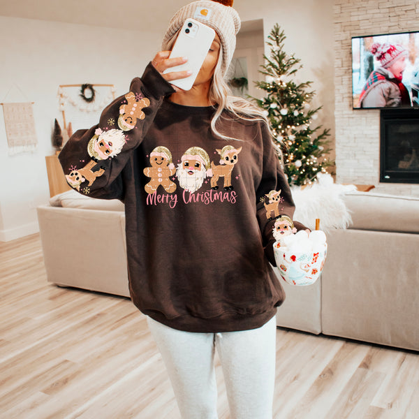 DTF Full Color TShirt Transfer - Merry Christmas GSD (Choose Your Skin Tone) - FREE SLEEVES!
