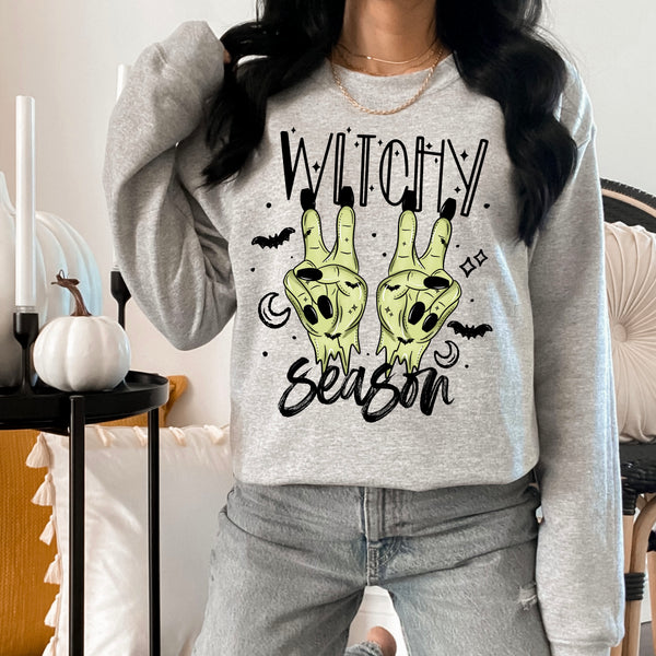 DTF Full Color TShirt Transfer - Witchy Season (Black or All Green)
