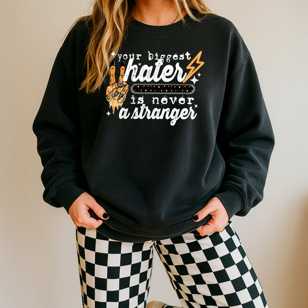 DTF Full Color TShirt Transfer - Your Biggest Hater Is Never A Stranger (Black or White Font!)
