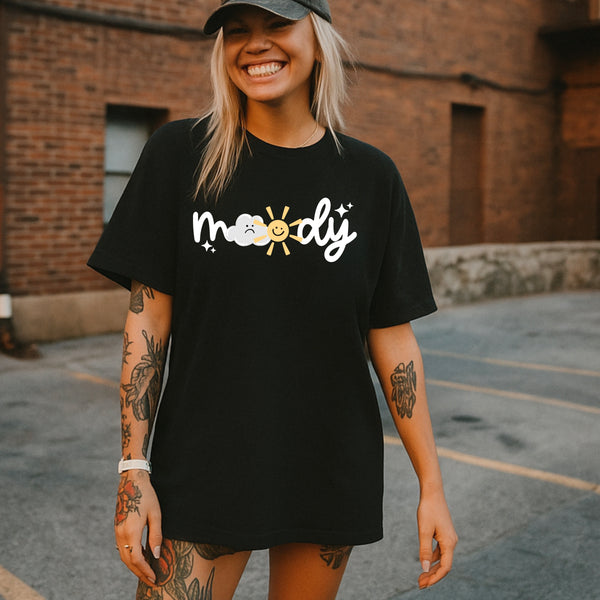 DTF Full Color TShirt Transfer - Moody Cloud Sunshine - (Black or White)