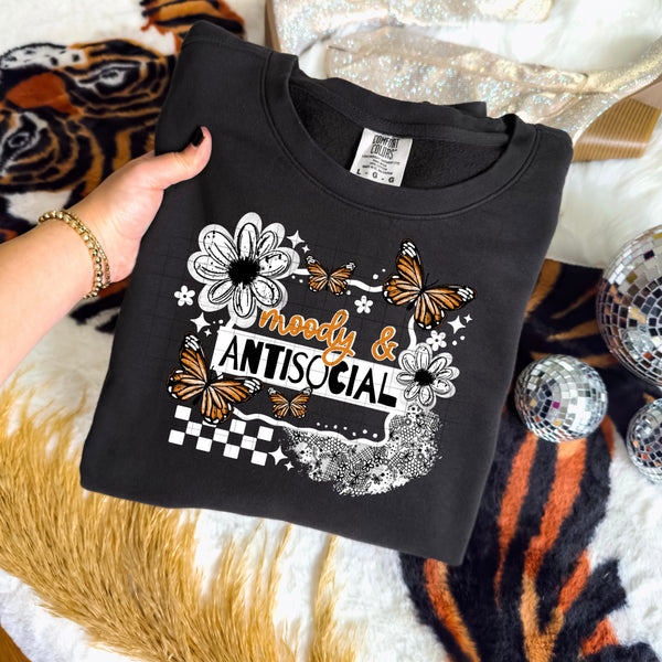 DTF Full Color TShirt Transfer - Moody & Antisocial (Black or White Font)