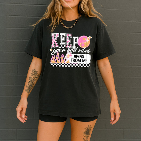 DTF Full Color TShirt Transfer - Bad Vibes (You Choose Black or White!)