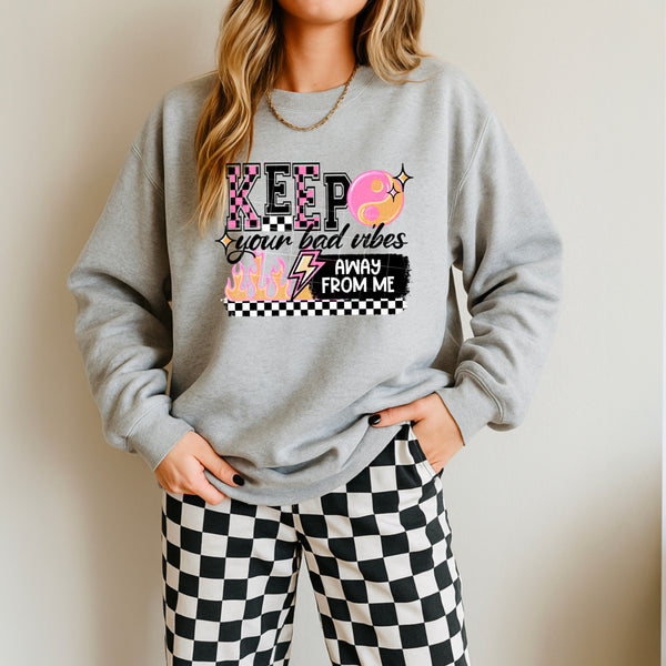 DTF Full Color TShirt Transfer - Bad Vibes (You Choose Black or White!)