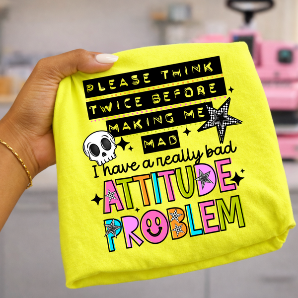 DTF Full Color TShirt Transfer - Think Twice - (Black or White)