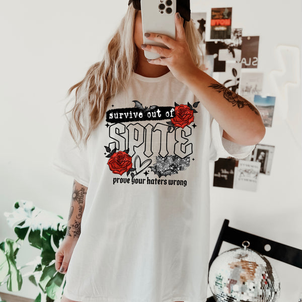 DTF Full Color TShirt Transfer - Survive Out Of Spite - (Black or White)