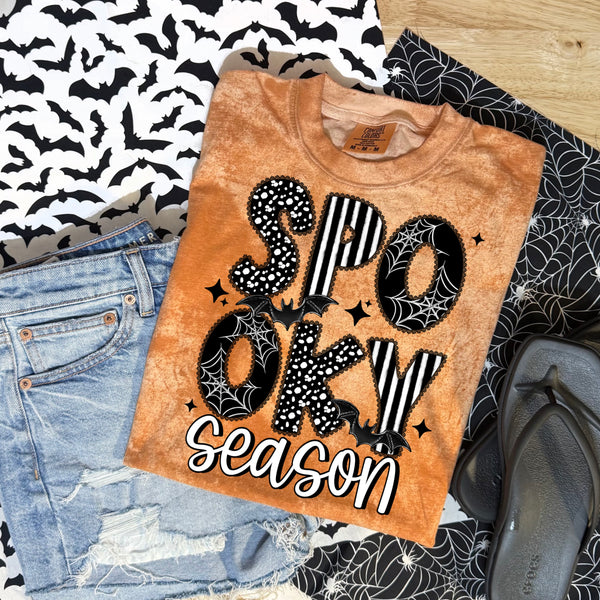 DTF Full Color TShirt Transfer - Spooky Season Stripes (Black or White)