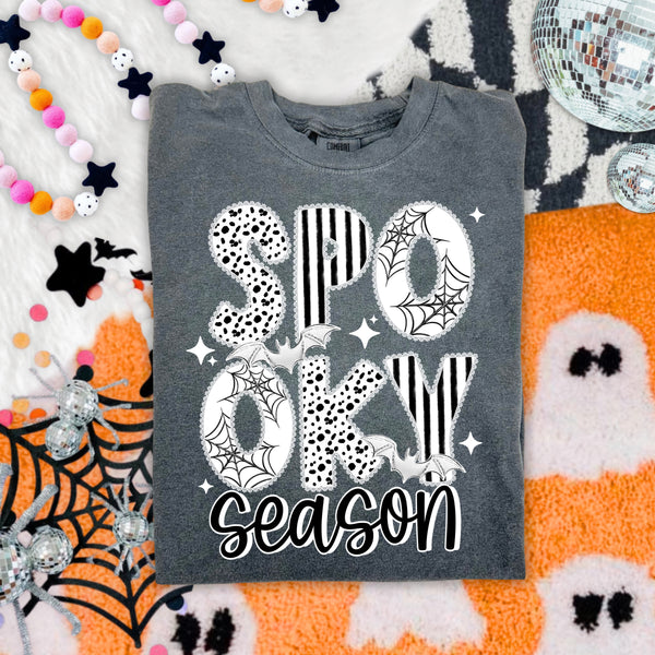 DTF Full Color TShirt Transfer - Spooky Season Stripes (Black or White)