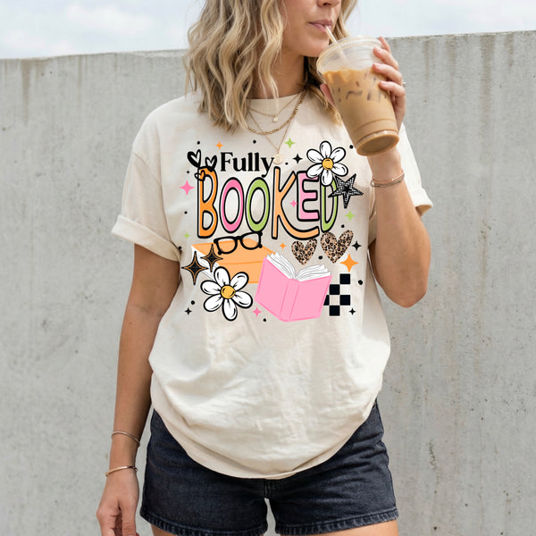 DTF Full Color Transfer - Fully Booked Pinks Greens - Black or White