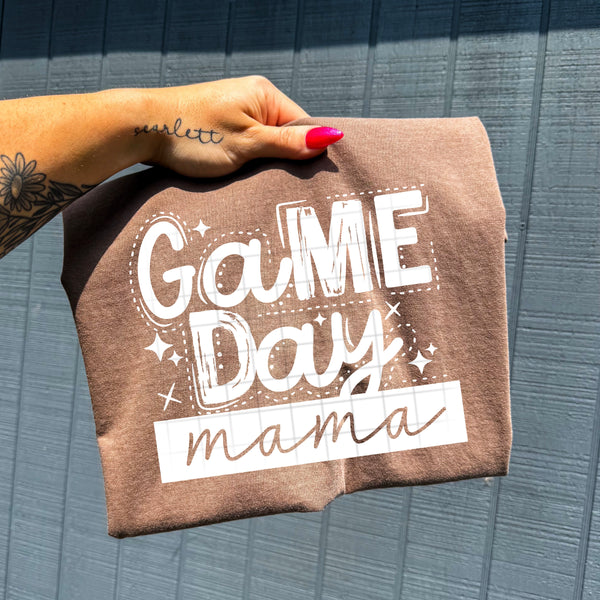 DTF Full Color TShirt Transfer - Game Day Mama - (Black or White)
