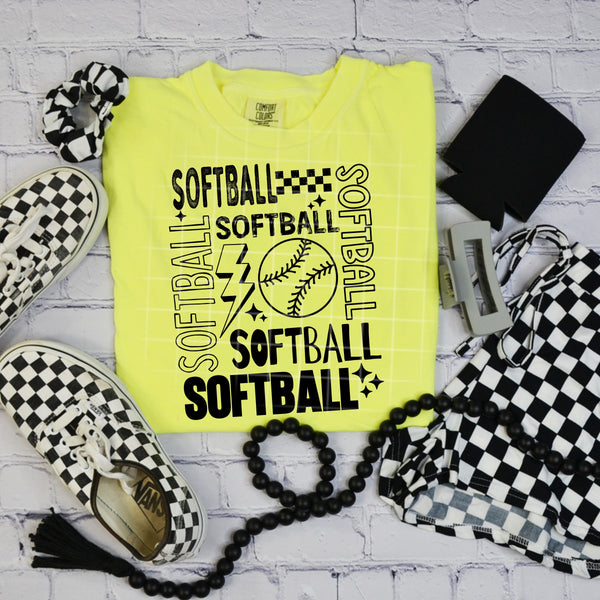 DTF Full Color TShirt Transfer - Baseball or Softball Things - Black or White - You Pick!
