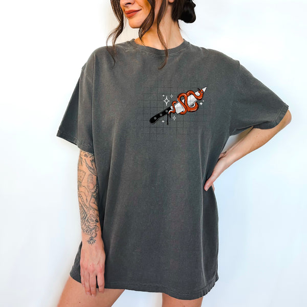DTF Full Color TShirt Transfer - You Left Your Knife My Back - FREE POCKET (You Choose The Font Color!)