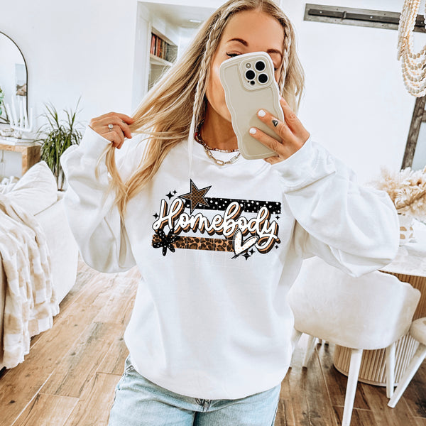 DTF Full Color TShirt Transfer - Homebody Leopard & Polka Dot (Black or White)