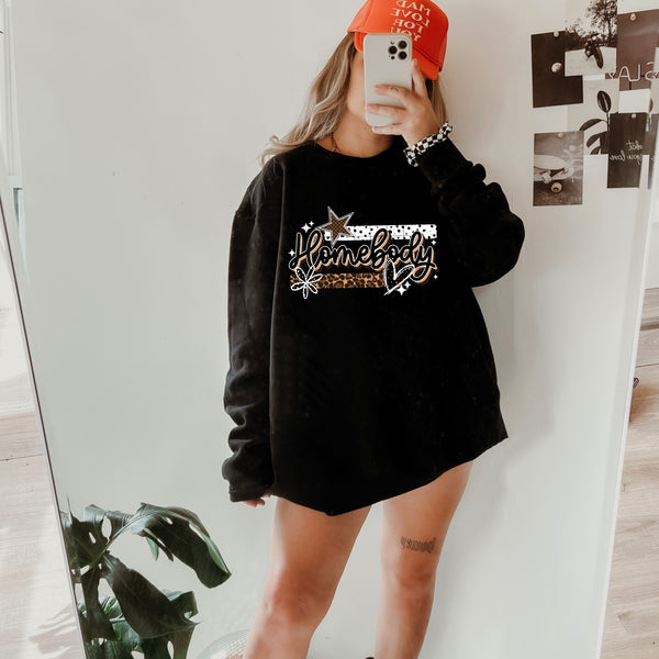 DTF Full Color TShirt Transfer - Homebody Leopard & Polka Dot (Black or White)