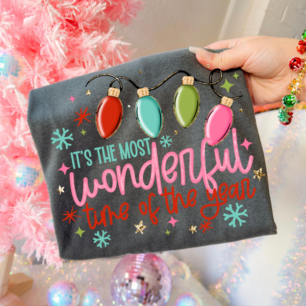 DTF Full Color TShirt Transfer - It's The Most Wonderful Time Of The Year - With or Without Sleeves