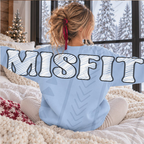 DTF Full Color Transfer - Misfit - OVERSIZED BACK (Full Front, Full Back, or Both Full Front & Back Options)