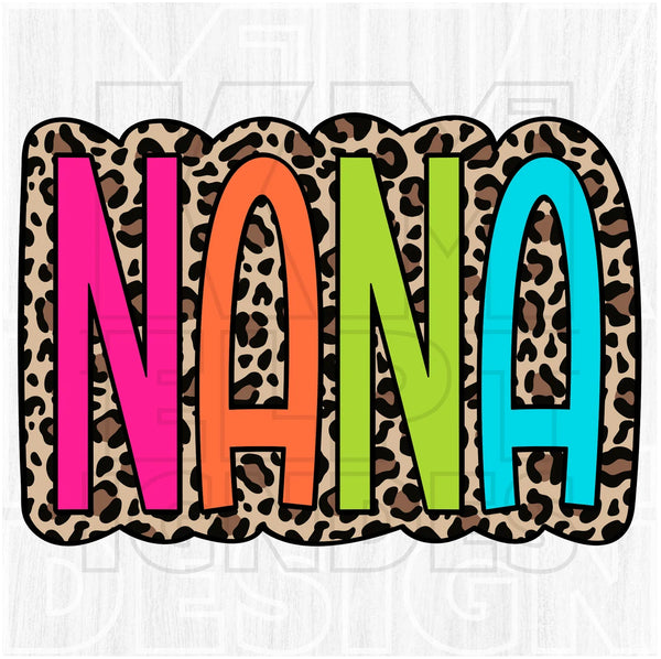 DTF Full Color TShirt Transfer - Leopard Neon Names - YOU CHOOSE!