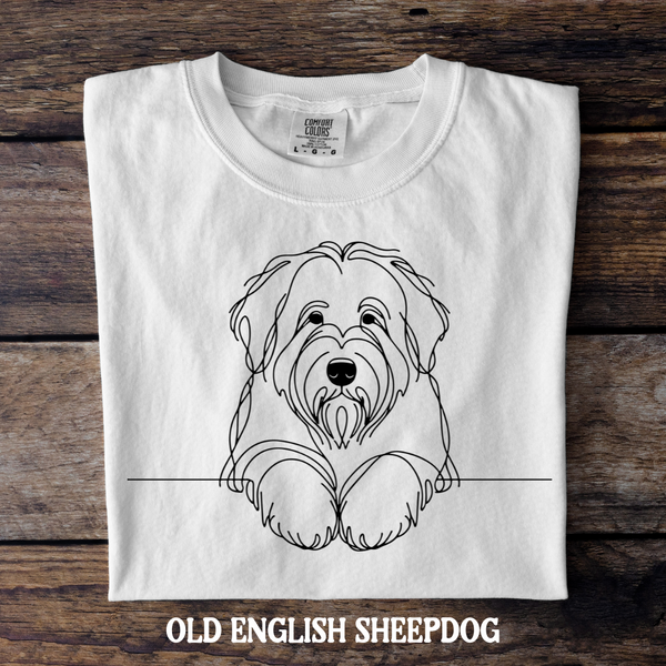 DTF Full Color TShirt Transfer - Simple Sketch Dog - You Choose Color & Breed!