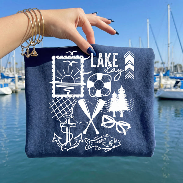 DTF Full Color TShirt Transfer - LAKE Things (Black, White, Pink, or Navy)
