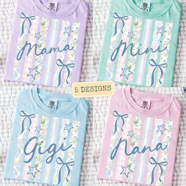 DTF Full Color Transfer - Pastel Stripes Names - YOU PICK!