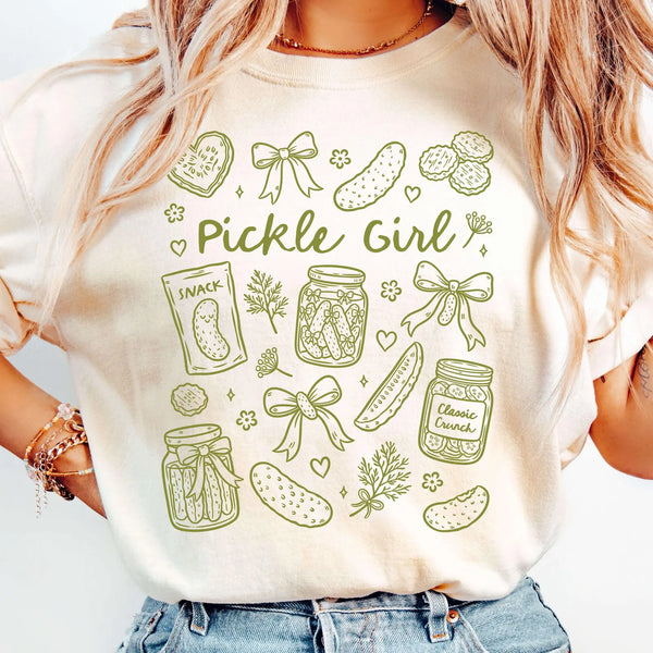 DTF Full Color Transfer - Pickle Girl (You Pick The Color!)