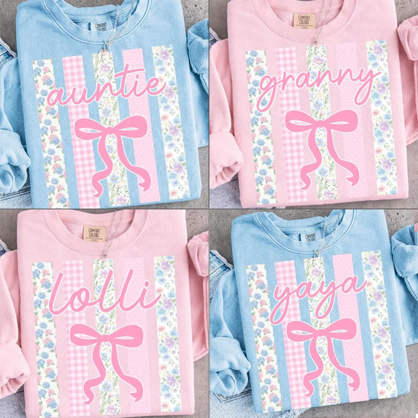 DTF Full Color Transfer - Preppy Stripes Names - YOU PICK FROM 8 NAMES!