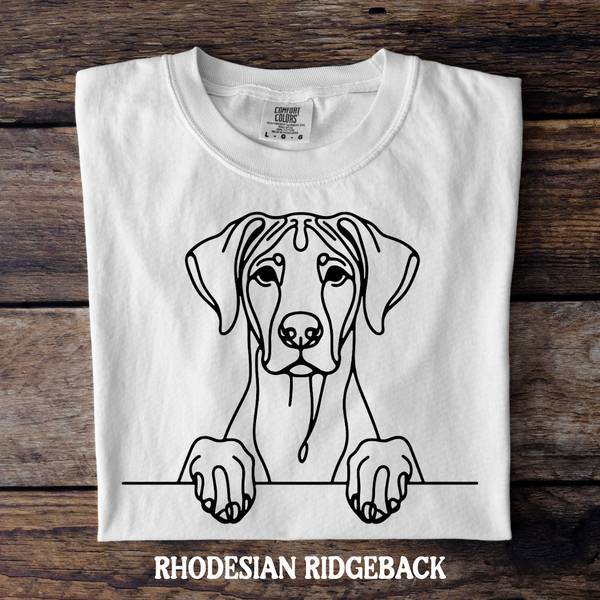 DTF Full Color TShirt Transfer - Simple Sketch Dog - You Choose Color & Breed!
