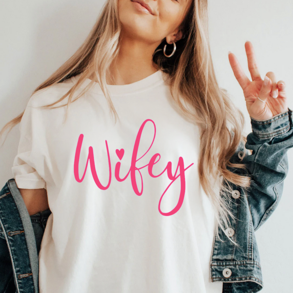 DTF Full Color Transfer - Wifey Script (You Pick The Color!)