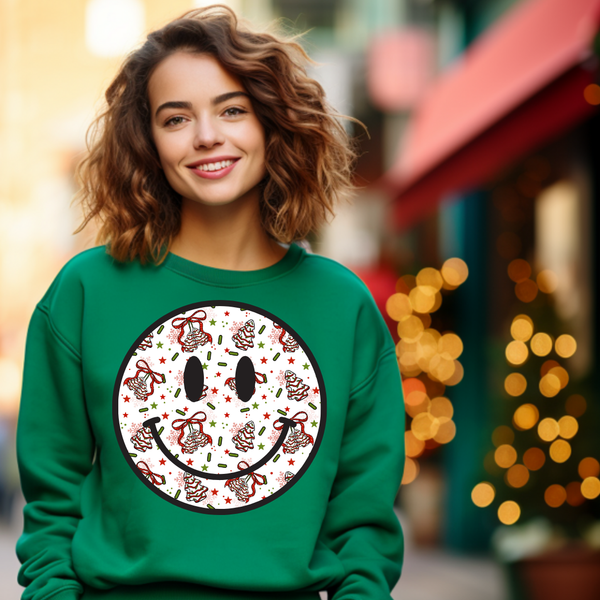DTF Full Color TShirt Transfer - Tree Cake Smiley (With or Without Lashes!)