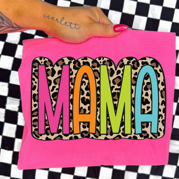 DTF Full Color TShirt Transfer - Leopard Neon Names - YOU CHOOSE!
