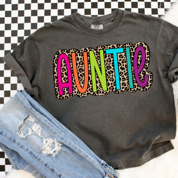 DTF Full Color TShirt Transfer - Leopard Neon Names - YOU CHOOSE!