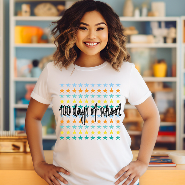 DTF Full Color TShirt Transfer - 100 Days Of School Stars (You Choose)