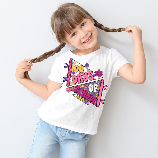 DTF Full Color TShirt Transfer - 100 Days Of School Penants (You Choose)
