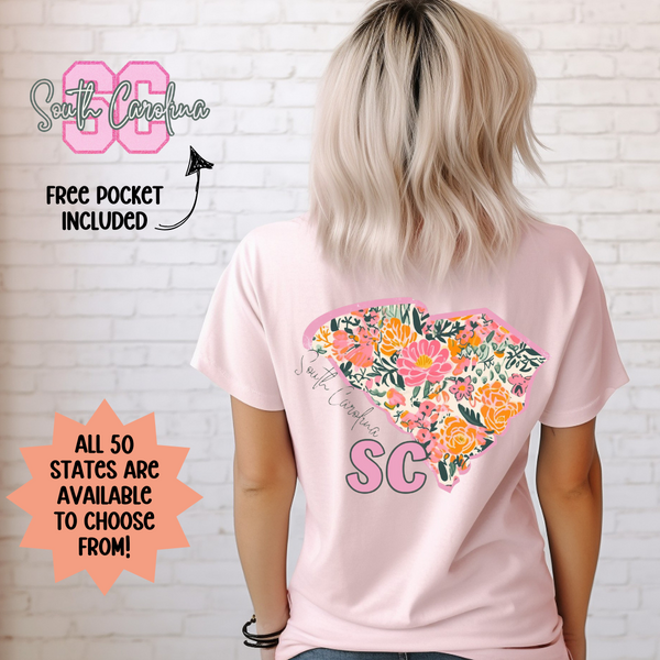 DTF Full Color TShirt Transfer - Floral State