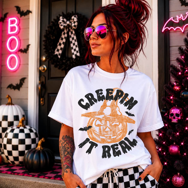 DTF Full Color TShirt Transfer - Creepin' It Real  (Orange or Purple)