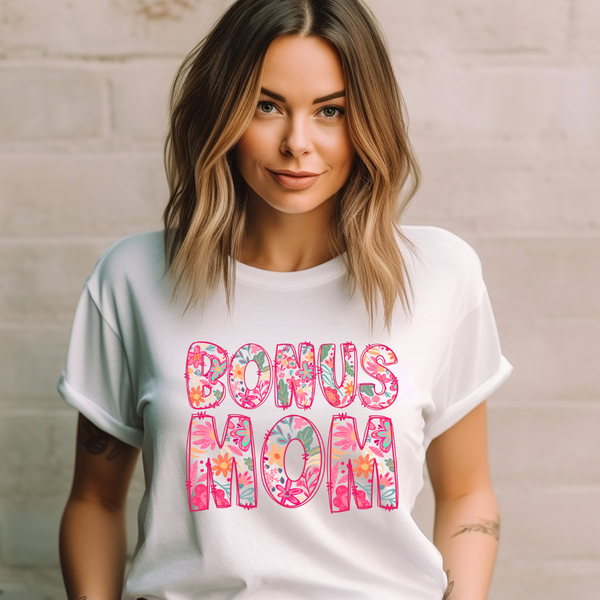 DTF Full Color Transfer - Bonus Mom Floral