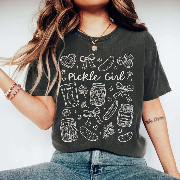 DTF Full Color Transfer - Pickle Girl (You Pick The Color!)