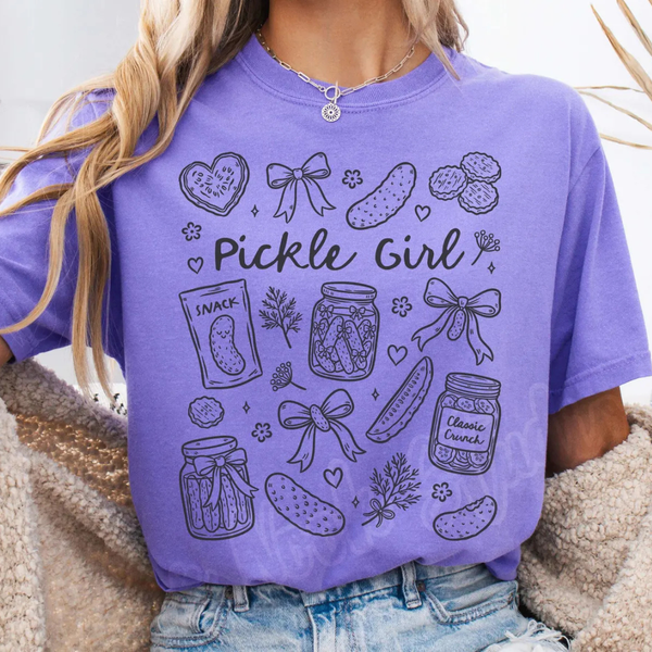 DTF Full Color Transfer - Pickle Girl (You Pick The Color!)