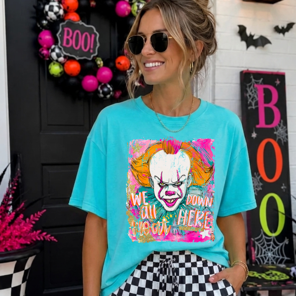 DTF Full Color Tshirt Transfer - Clown - Clean or Distressed