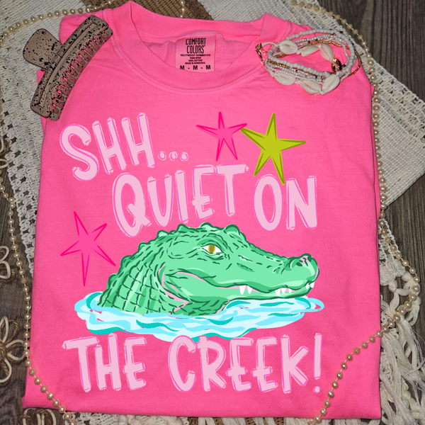 DTF Full Color TShirt Transfer - Shh...Quiet On The Creek (Pink or Blue - You Pick!)
