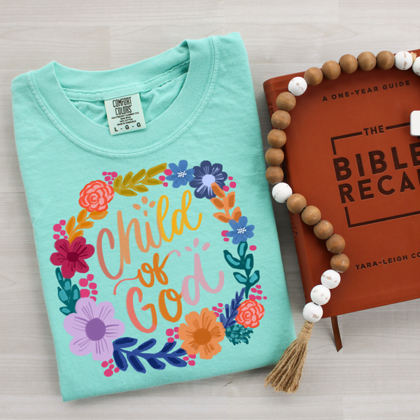DTF Full Color TShirt Transfer - Child Of God (Rainbow Ombre, White, Black)