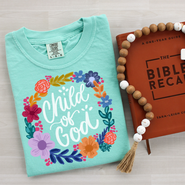 DTF Full Color TShirt Transfer - Child Of God (Rainbow Ombre, White, Black)