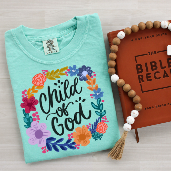 DTF Full Color TShirt Transfer - Child Of God (Rainbow Ombre, White, Black)