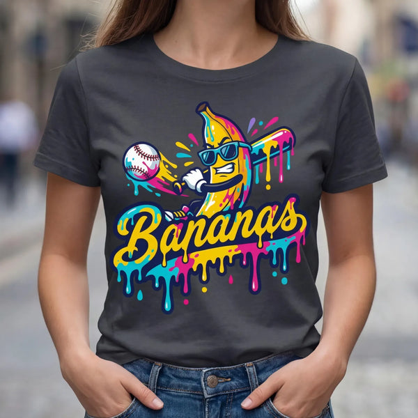 DTF Full Color TShirt Transfer - Bananas Baseball (You Pick Colors!)