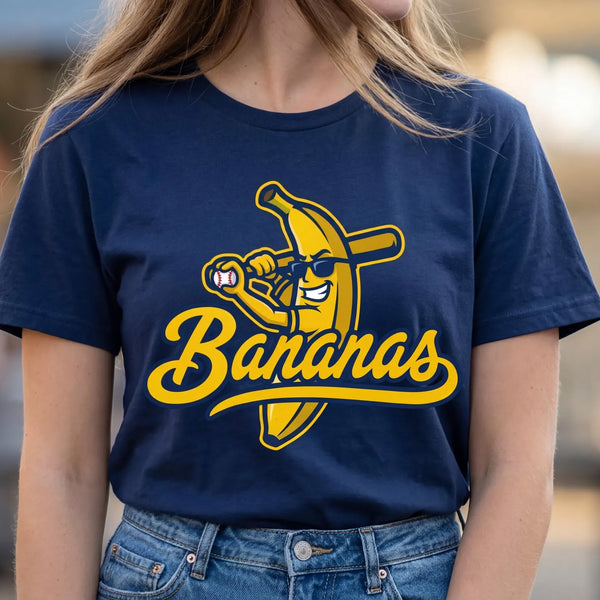 DTF Full Color TShirt Transfer - Bananas Baseball (You Pick Colors!)