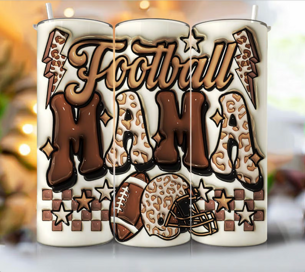 Skinny Tumbler Sublimation Wrap - Football Mama Puff